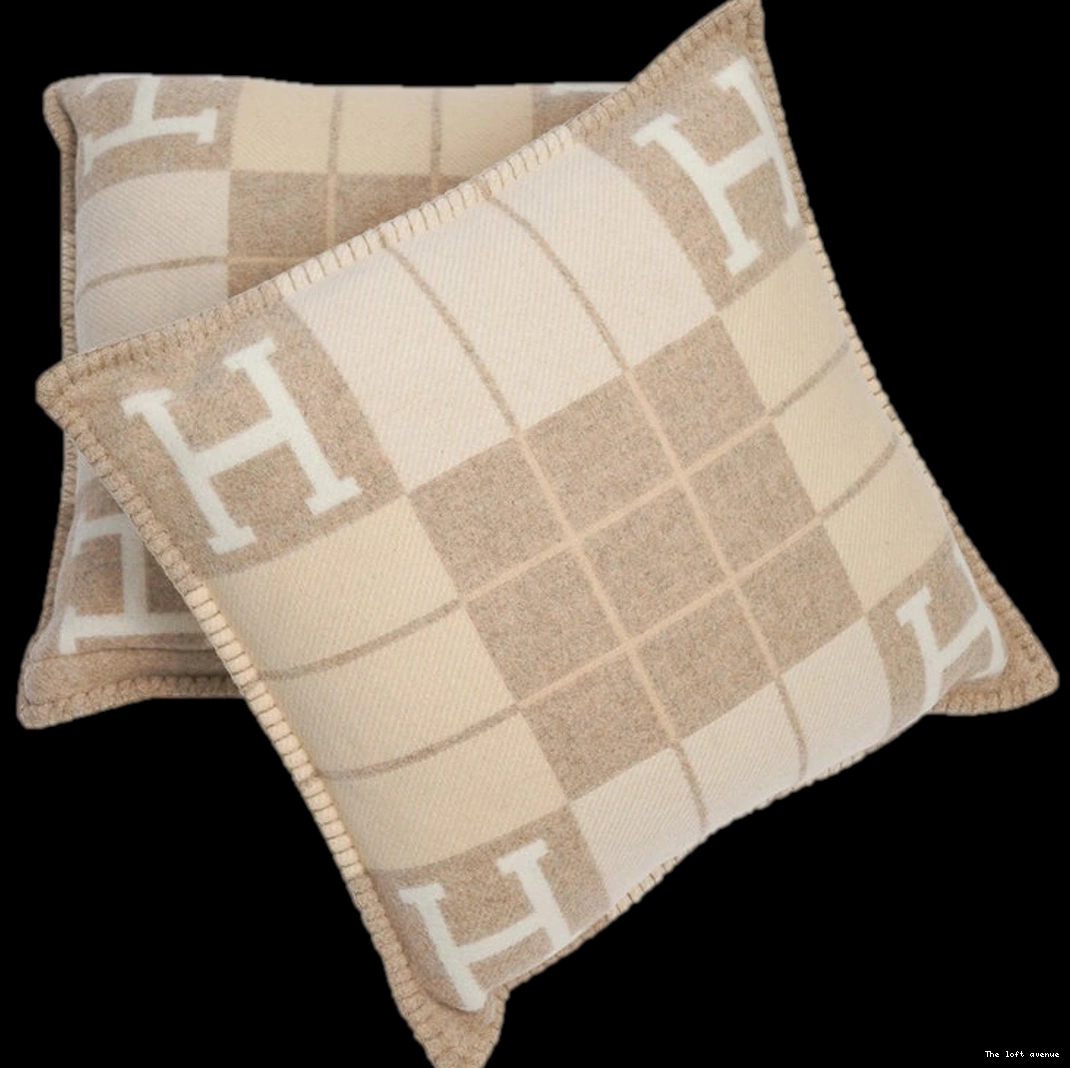 HERMES THROW PILLOW WOOL STRIPE 0802